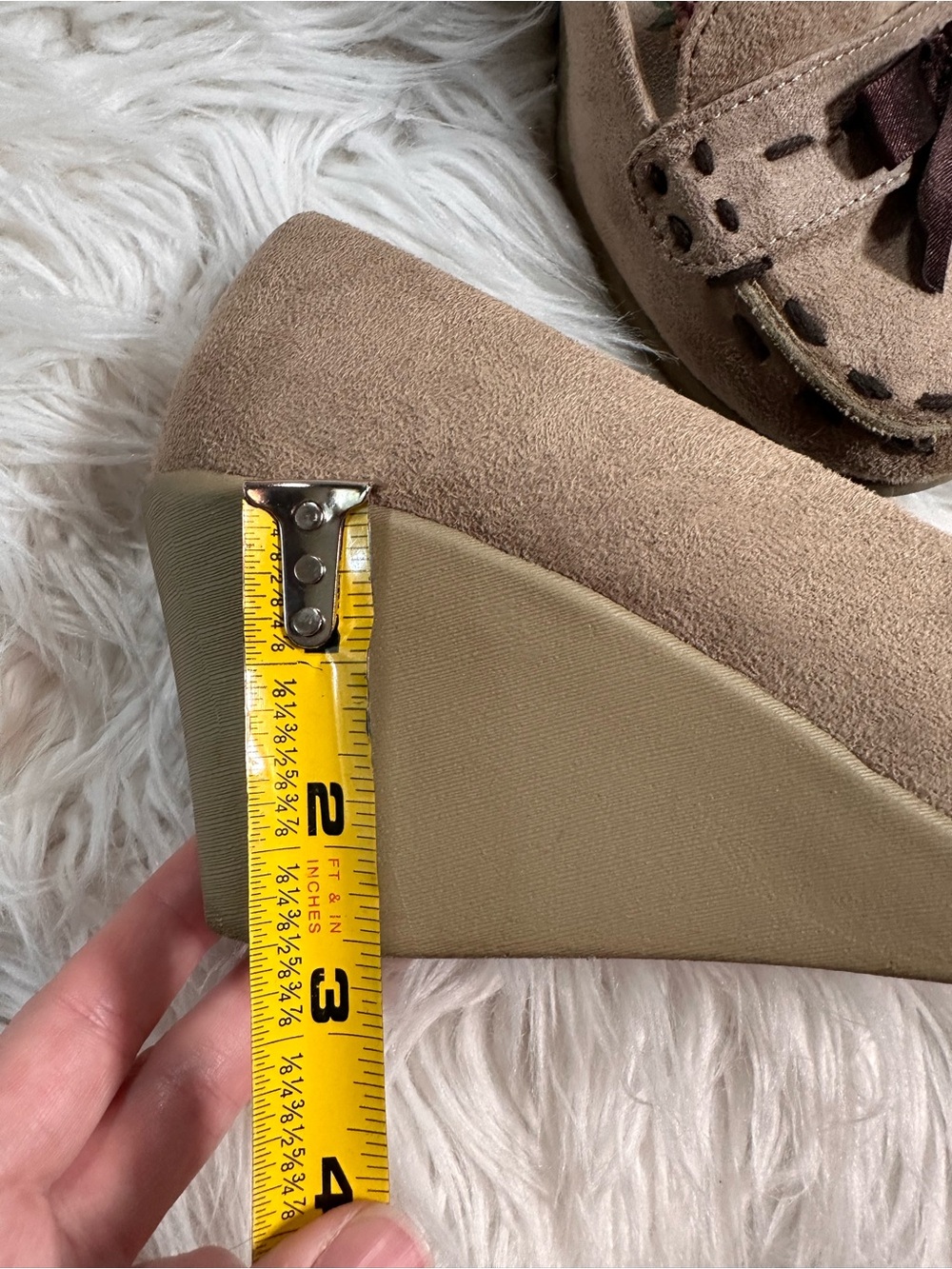Highlights • Vintage Y2K Wedge Loafers Ribbon Moccasins - Picture 7 of 12